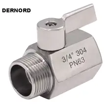 DERNORD мини шаровой клапан-нержавеющая сталь 304 шаровой клапан 3/" NPT Мужской и женский