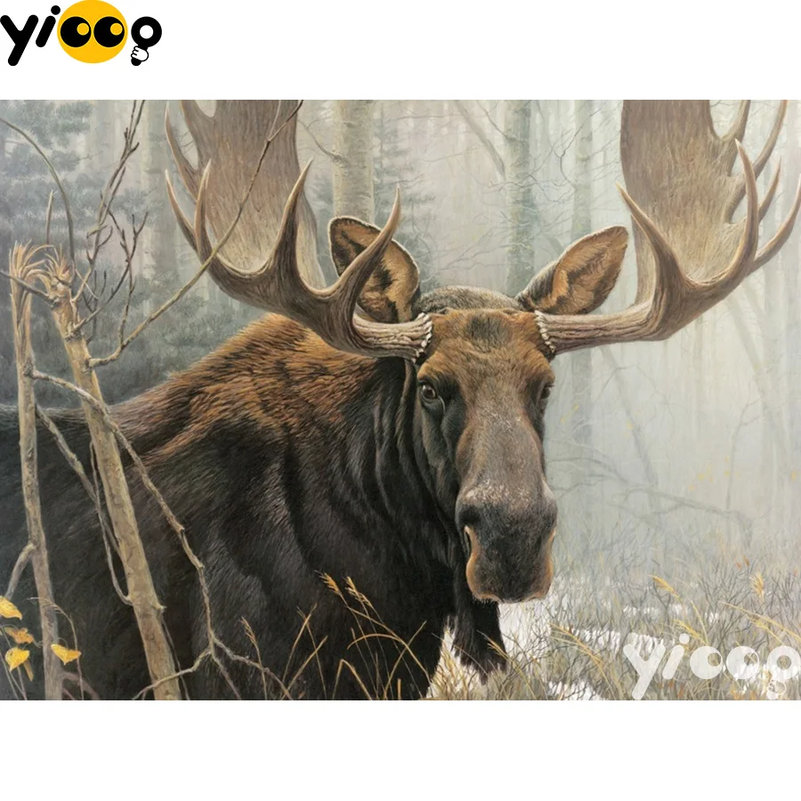 

Full Square/Round Drill 5D diamond embroidery moose head diamond Painting Rhinestones mosaic Cross stitch Decor EX0156