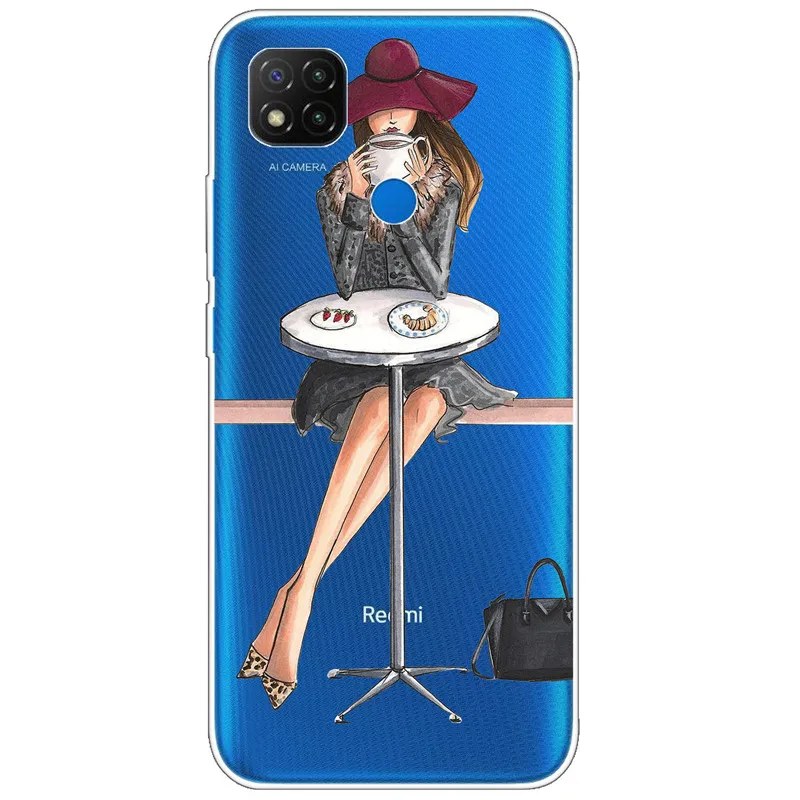 xiaomi leather case design For Xiaomi Redmi 9C NFC Case Transparent Soft Silicone Back Cover For Xiaomi Redmi9C NFC Case Clear TPU Redmi 9 C NFC 6.53'' Cat phone cases for xiaomi Cases For Xiaomi