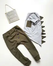 PUDCOCO enfant en bas âge enfants bébé garçons dinosaure coton T-shirt pantalon tenue vêtements 6 M-5 T soutien en gros(China)