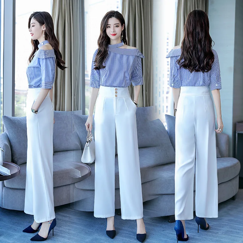 

2018 Autumn-New Style WOMEN'S Dress-Style Elegant Two-Piece Set Western Style Ol-Style Casual Significantly Higher Loose Pants S