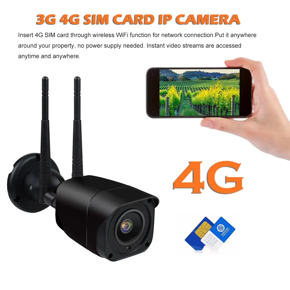 Wonsdar IP камера для улицы 5MP 1080P GSM 3g 4G SIM карта Пуля Беспроводная мини-камера металлическая Домашняя безопасность двухсторонняя аудио CamHi