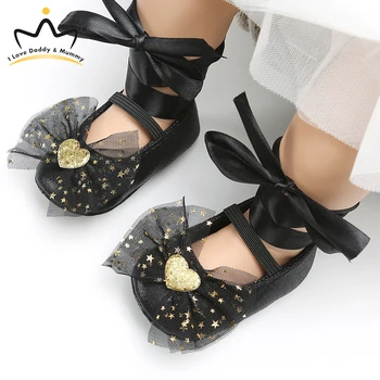 

New Baby Shoes Newborn Toddler Baby Girl Shoes First Walkers Lace Flower Love Heart Princess Girls Shoes Birthday Party Gift