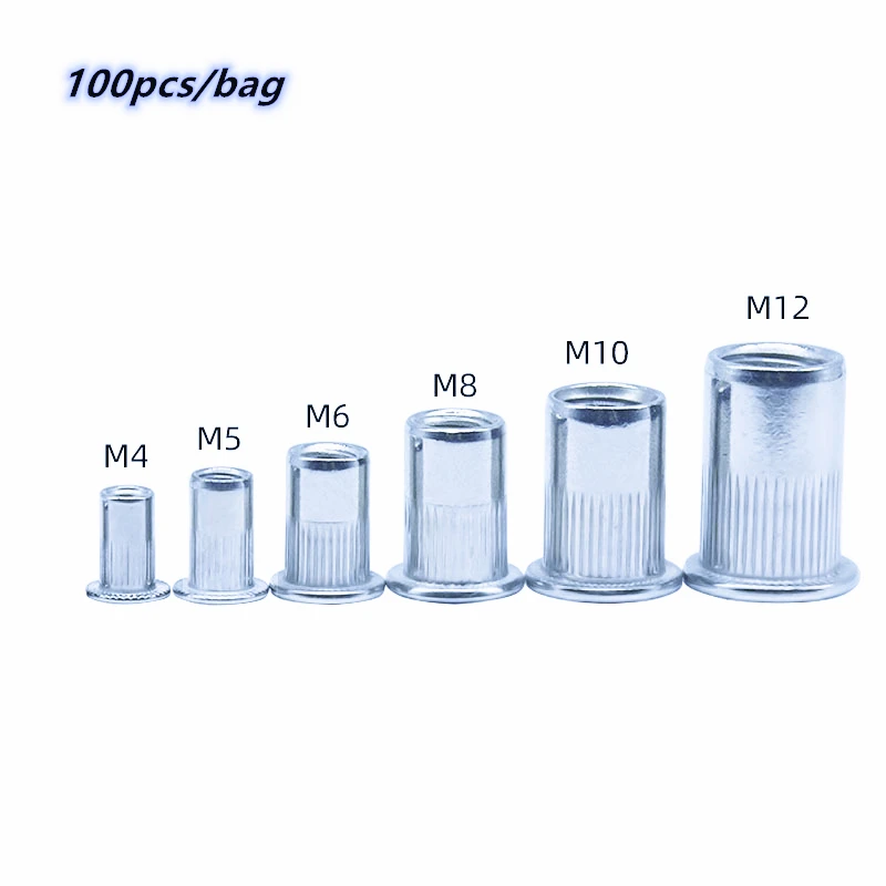 100Pcs/set M4 M5 M6 M8 M10 M12 Rivet Nuts Rivnuts Blindnuts Nutserts Insert | Инструменты