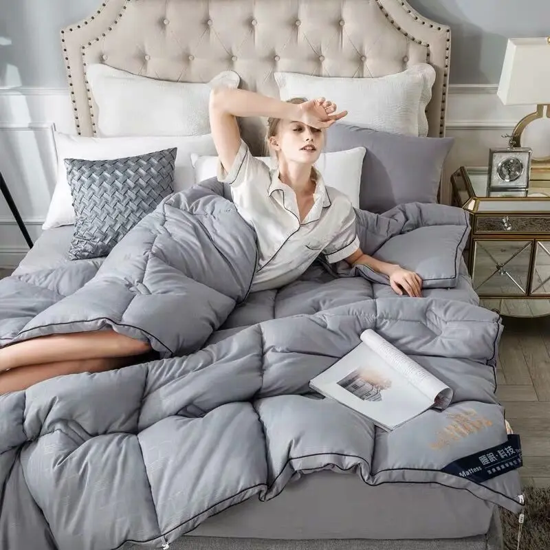 Взрослых высокое качество соевое волокно зима толстые теплые одеяла постельное белье студентов один двойной мягкий одеяло с наполнением одеяла