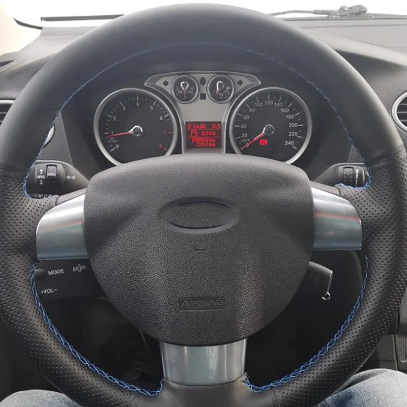 Steering Wheel Cover DIY Customize Braiding For Ford Focus 2 2005-2011 (3-Spoke)