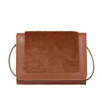 

Trendy Women Handbag New Fashion Plush Bag 2020Leopard Shoulder Messenger Bag Bolso Mujer Small Square Hand Bag Sac a main#30