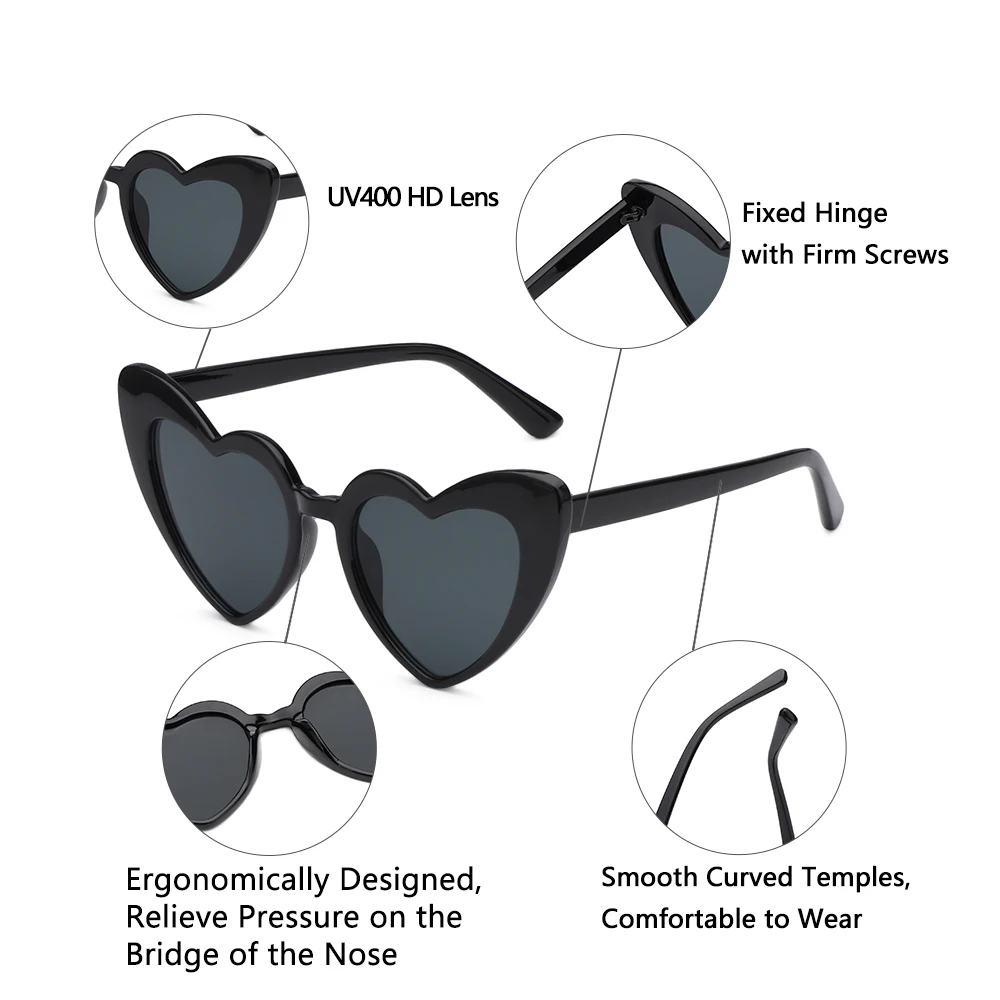 Fashion Clout Goggle Love Heart Sunglasses UV400 Protection Vintage Sunglasses Heart-Shaped Sunglasses Eyewear designer sunglasses