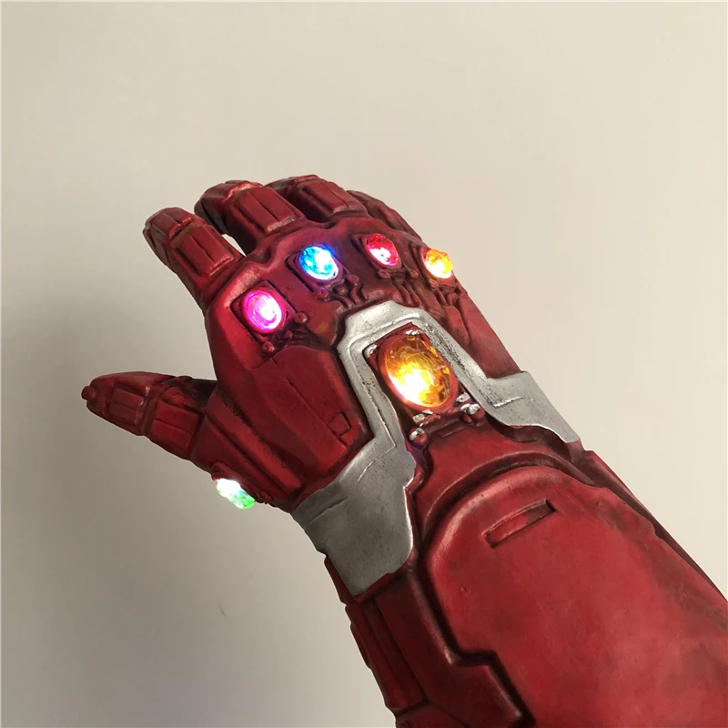 1: 1 светодиодный светильник Thanos Gauntlet Военные перчатки косплей Хэллоуин костюм реквизит Endgame 4 Quantum