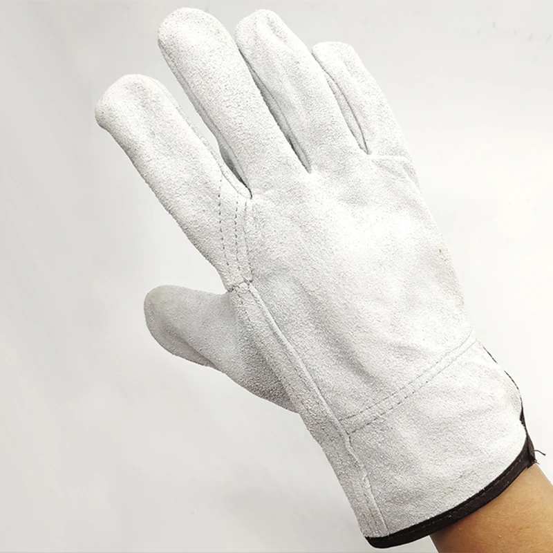 Work Gloves Cowhide Driver Security Protection Wear Safety Workers Welding Gloves