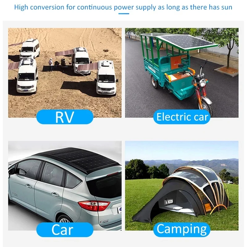 100W 1 MonocrystalineSolar Panel Dual 12V/5V DC USB Charger Kit with 10A Solar Controller & Cables