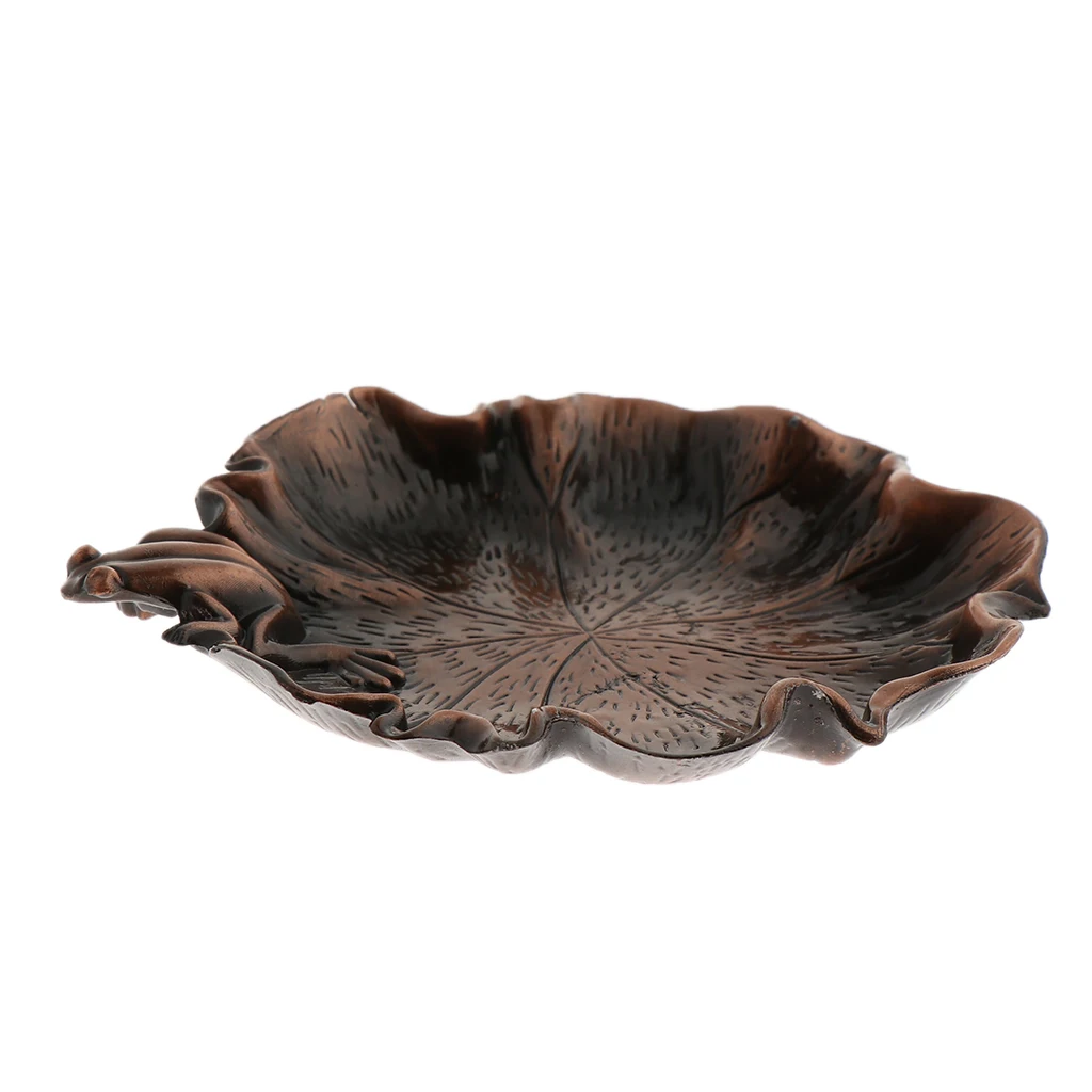 Lotus Leaf with Frog Retro Red Alloy Teacup Coaster Coffee Cup Mat for Kung Fu Tea Fittings