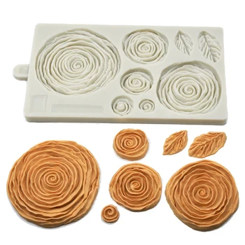 

Silicone Cake Mold Gray Party Product Environmentally Friendly Baking Mould Cake Fondant Mould Rose Pattern Brithday Decor
