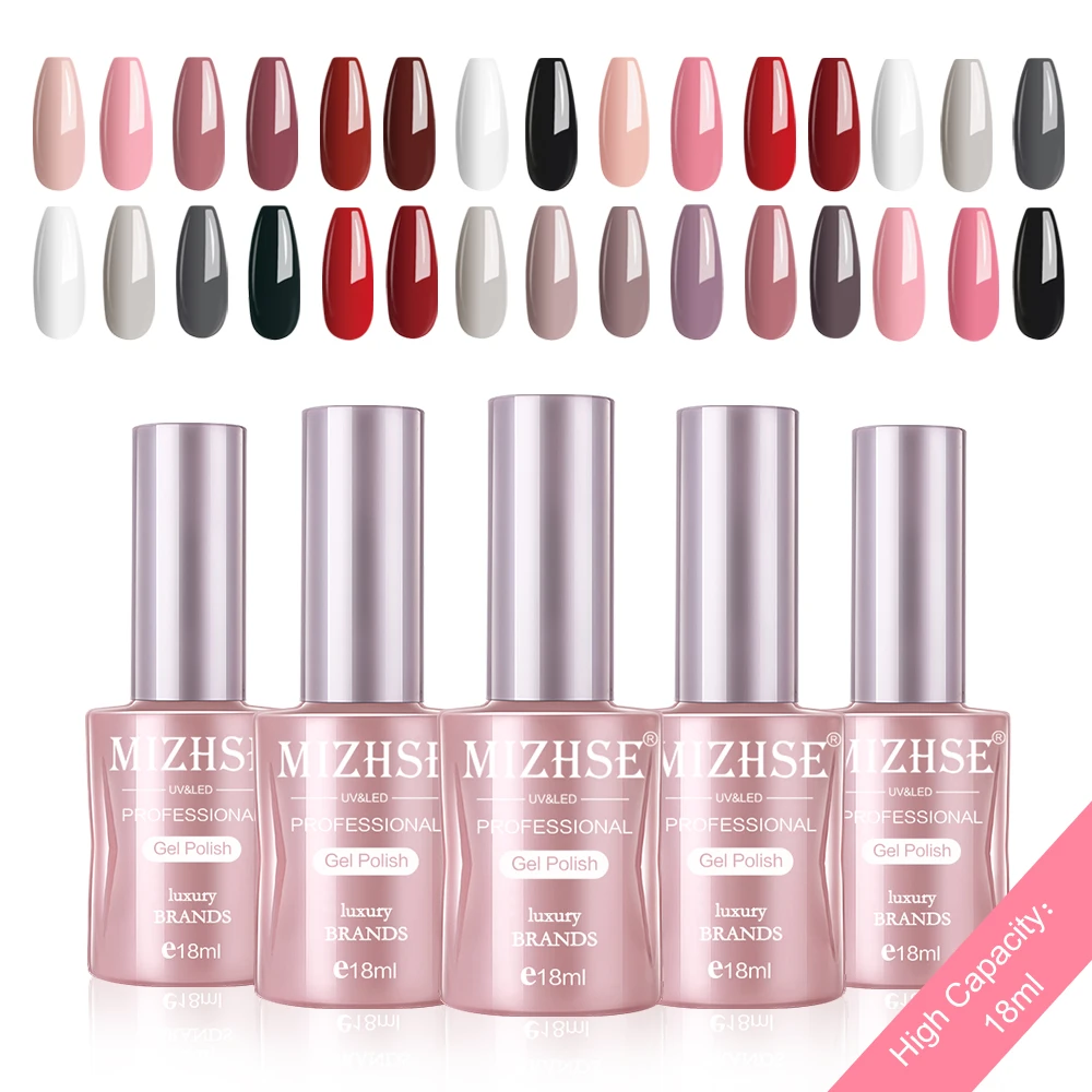 

MIZHSE Gel Nail Polish Set For Nails 6Pcs Gel Polish All For Manicure Nail Art Gel Lacquer UV LED Lamp Design Top Coat UV Gellak