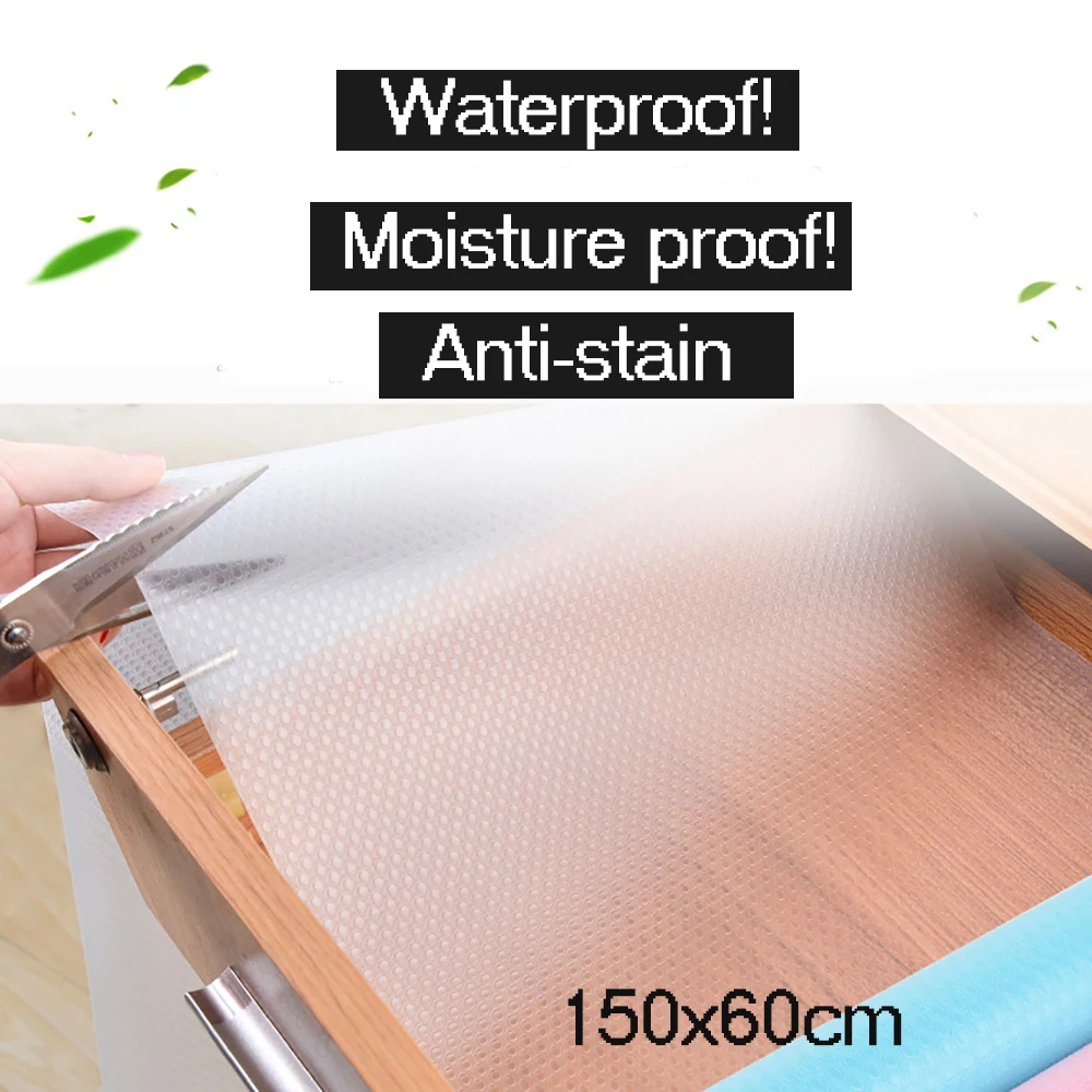 Clear Waterproof Oilproof Shelf Cover Mat Drawer Liner Cabinet Non