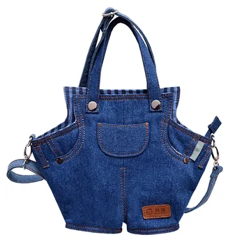 

Funny Blue Camouflage Jeans Bag Women Small Totes High Quality Denim Zipper Handbag Girls Casual Travel Shoulder Messenger Bag