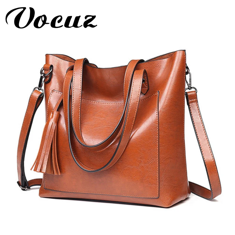 

VOCUZ handbag women bag fashion large capacity shoulder bag tote bag leather female bag wild temperament messenger bag new 2020