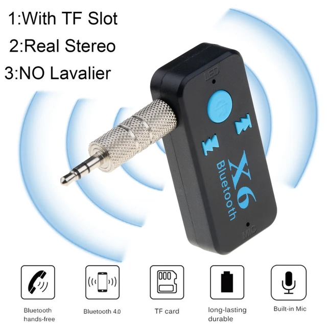 Bluetooth 3.0 Adapter Jack Receiver + EDR + 3.5mm Audio + Microphone