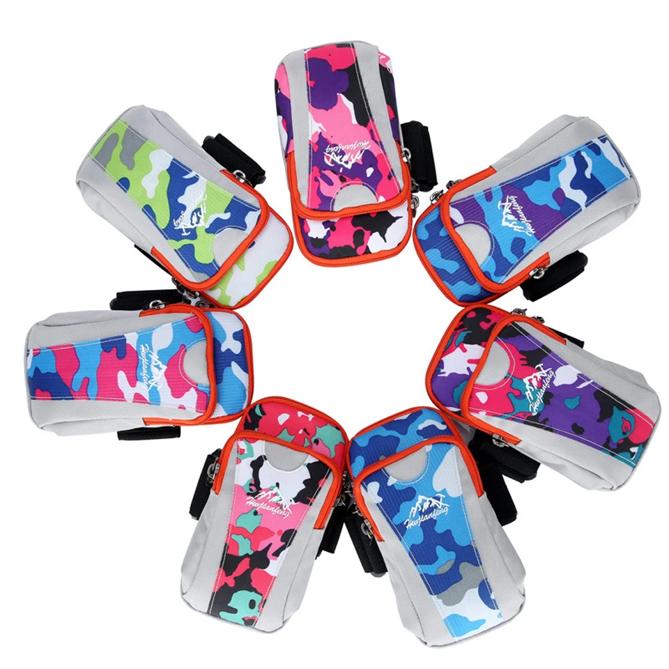 

6inches Camouflage Running Arm Bag Wrist Bag Men Women Armbands Jogging Hiking Gym Fitness Sport Bags Accessories Phone Holder