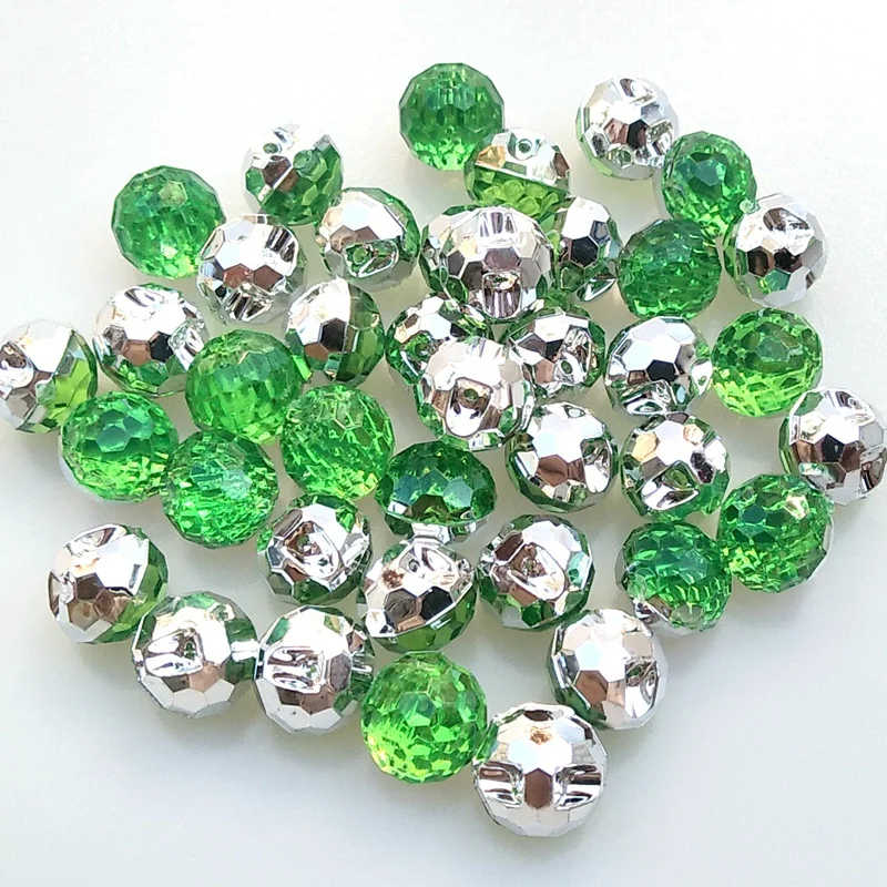 

HL 40pcs Green Color Round Acrylic Buttons Apparel Sewing Supplies Garment Accessories DIY Crafts A732