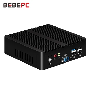 

BEBEPC Fanless Comput Intel Pentium J2900 Quad Core 2.41GHz Dual LAN 2*COM WiFi HDMI Firewall Router Linux Windows Mini PC