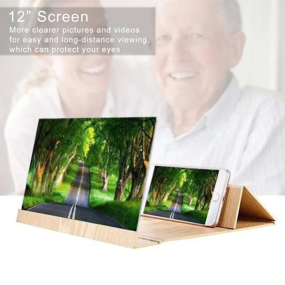 Caseier 12 дюймов Настольный складной деревянный держатель для мобильного телефона
