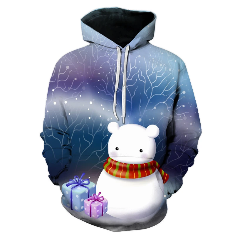 

Snowman men's 3D printed hooded sweatshirts men's Christmas fashion hoodies autumn and winter fashion hooded pullovers