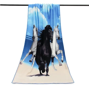 

1Pcs 100x180cm Leopard Horses Stripe Print Absorbent Microfiber Beach Towels Quick Dry Bath Towel