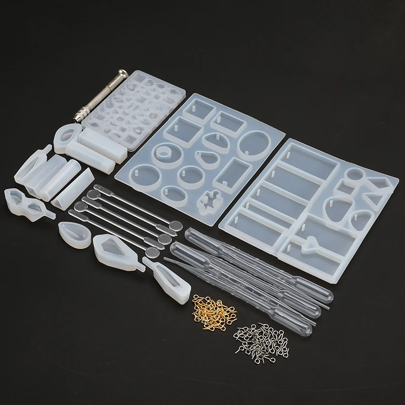 

1 Set Mirror Epoxy Resin Molds Package Baking Gadget Silicone Mold For Resin DIY Jewelry Making Tools эпоксидная смола