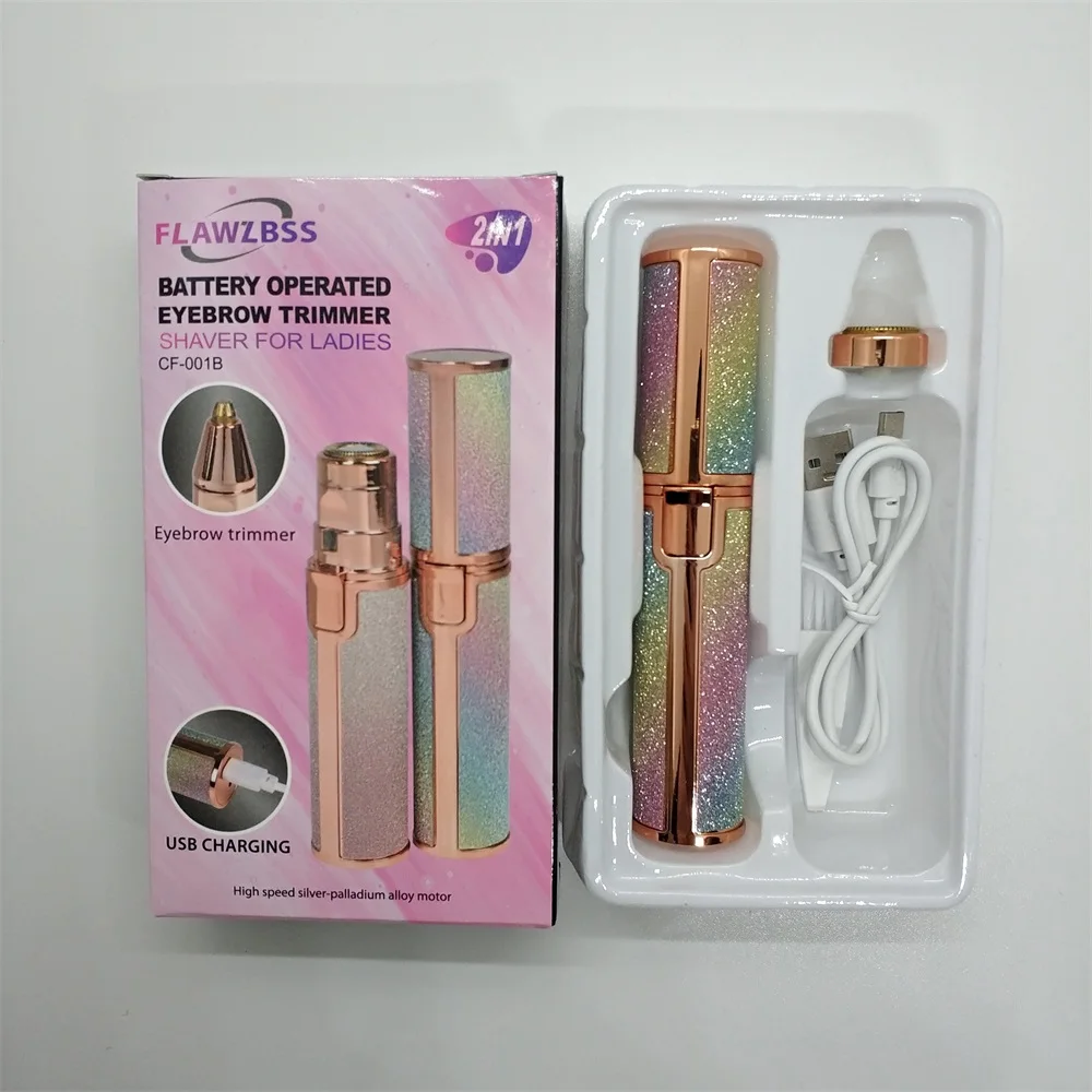 Portable 2 IN 1 Electric Hair Remover Rechargeable Lady Shaver Eyebrow Shaper Facial Leg Armpit Bikini Trimmer Women Epilator