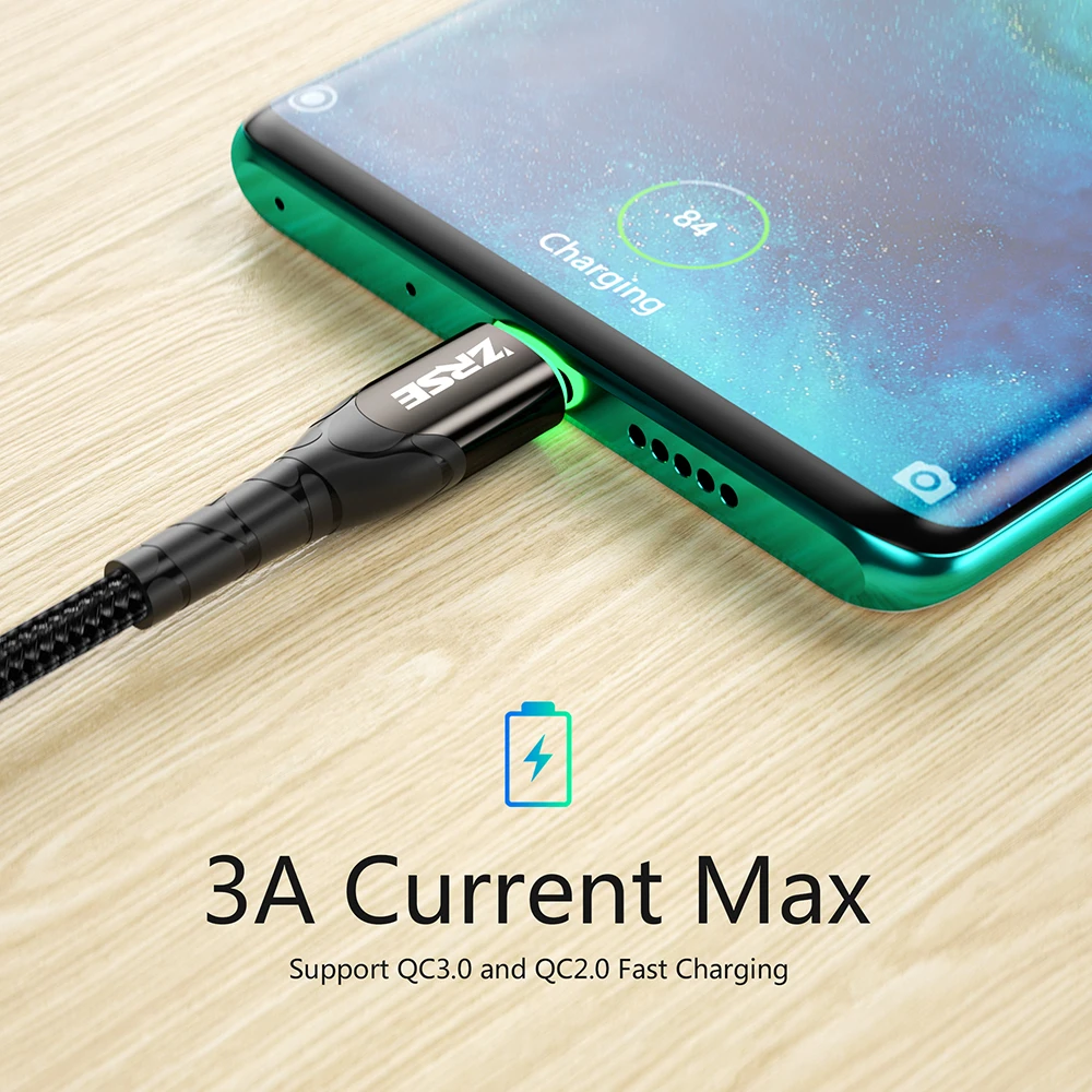 ZRSE USB C кабель для samsung A50 S10 S9 S8 S7 usb type C кабель для синхронизации данных Быстрая зарядка для huawei Xiaomi Mi9 Redmi Note 7 K20