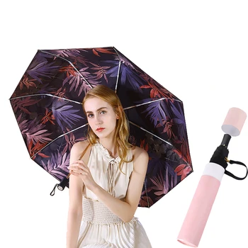 

Elegant Princess Parasol Three Folding Umbrella Rain Woman Anti-UV Rainy Sunny Umbrellas Ladies Windproof Sunscreen paraguas