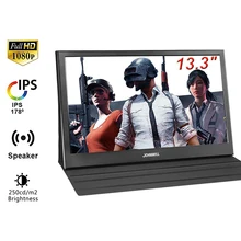 Johnwill-Monitor portátil de 2020 pulgadas, pantalla LCD HD de 13,3 P, HDMI, IPS, PC, altavoces integrados, pantalla portátil de Raspberry, 1080