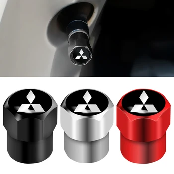 

4pcs Metal Tire Valve Caps Car Emblem Dust Cover Accessories For Mitsubishi L200 Pajero Lancer ASX Xpander Outlander Grandis