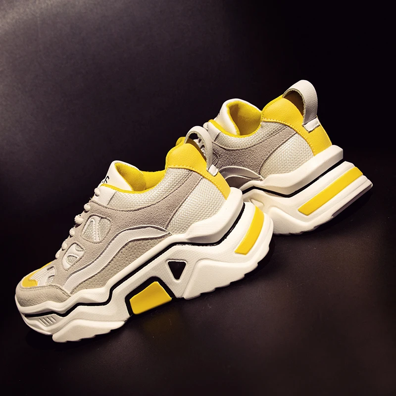 Брендовые желтые кроссовки; женская обувь; женские кроссовки на массивном каблуке; Дизайнерские кроссовки; повседневная обувь; chaussures AF-11