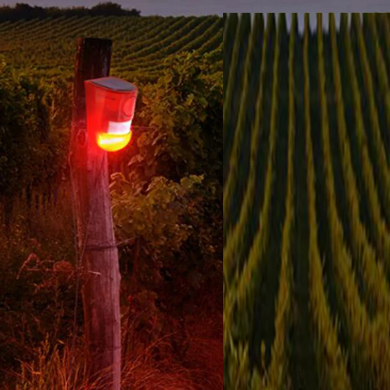 Solar Light Outdoors Alarm Motion Sensor Wall Light Energy Saving Street Path Garden Security Lamp Waterproof 6 Led Red Light (6)
