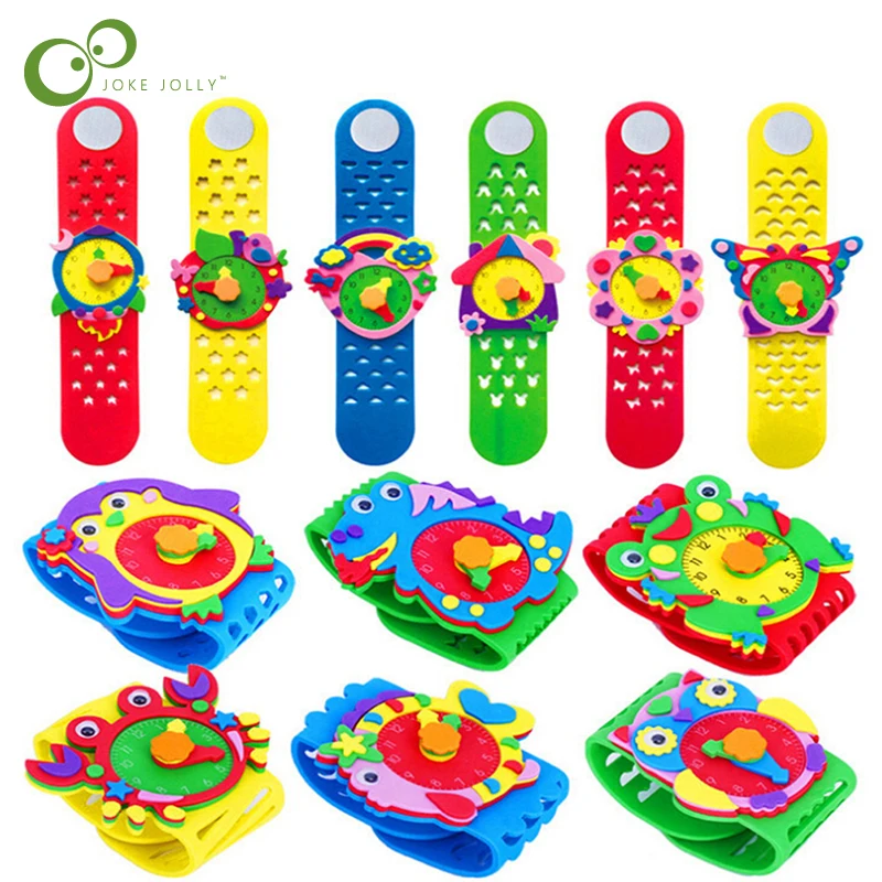 

2/6/12Pcs New DIY 3D EVA Foam Craft Sticker Handmade Watch Clock Learning Kids Kindergarten Educative Games New Toys ZXH