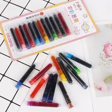 12 шт./упак. Цветной чернила для заправки картриджей чернильный мешок для фонтана одноразовые вкладыши чернил канцелярских принадлежностей милые канцелярские принадлежности школа ручки O P7O1