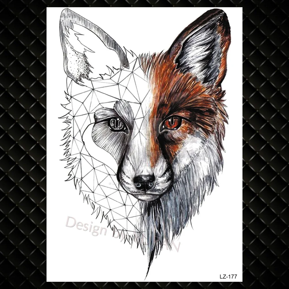 Временные татуировки Tigrish Tribal Wolf для искусственных татуировок на грудь