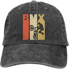 Ретро 1970-х стиль BMX Силуэт Унисекс промытая джинсовая бейсболка рыбий шляпа регулируемая задняя застежка Кепка водителя грузовика