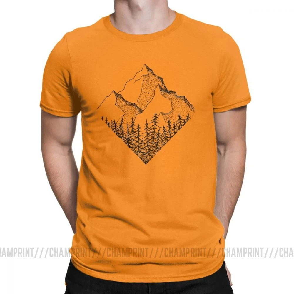 Оранжевый The Diamond Range, Мужская футболка, уличная, для горного туризма, футболка, национальные парки, повседневная, хлопок, короткий рукав, тройники размера плюс, одежда - Цвет: Оранжевый