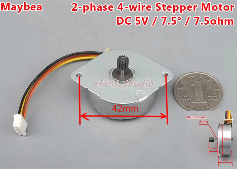 DC 5V NMB Minebea микро-35 мм на круглом тонком шаговый двигатель 2-фазный 4-проводной +