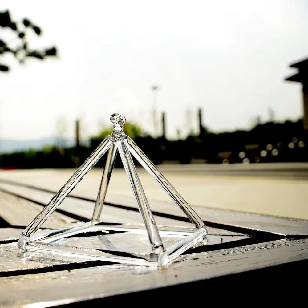 

TOPFUND 4.5 -12 inch Clear Pyramid Quartz Crystal Singing Pyramids for sound healing