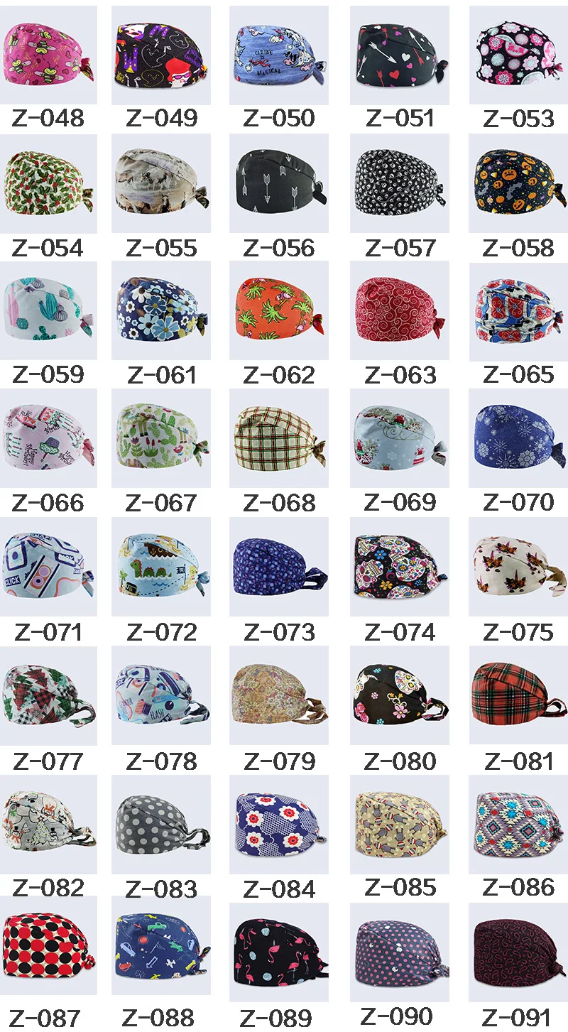 Trendy Breathable Skull Medical Hat Pet Clinic Scrub Cap Cotton Anesthesiologist Work  Female Health Service Nursing