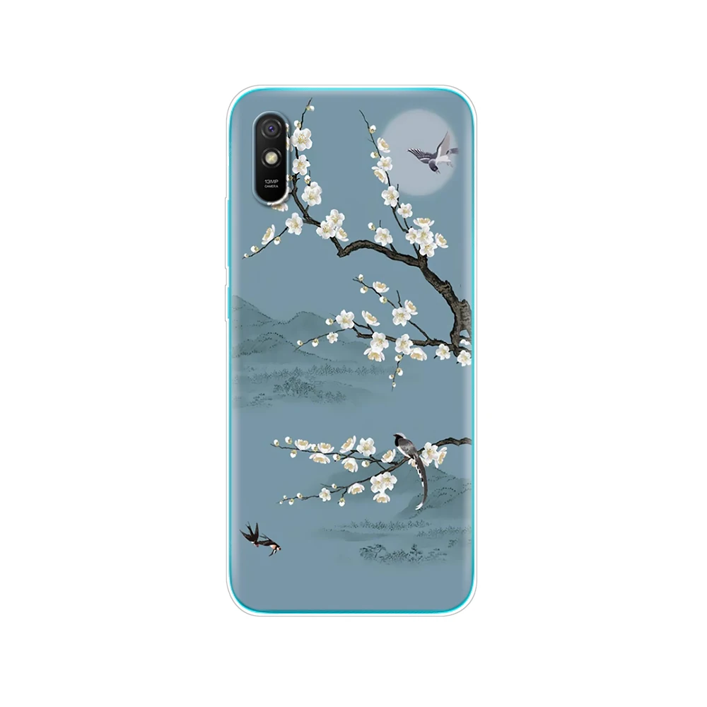 For xiaomi redmi 9A back Case Silicon Back Cover Phone Cases For redmi 9A Soft Case 6.53 inch funds etui bumper coque Cat Flower best phone cases for xiaomi Cases For Xiaomi