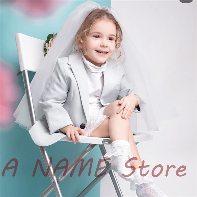 2 tiers White Ivory Tulle First communion Veils Wedding Flower Girl veil with comb Short Little girls kids Voile de fille | Свадьбы и