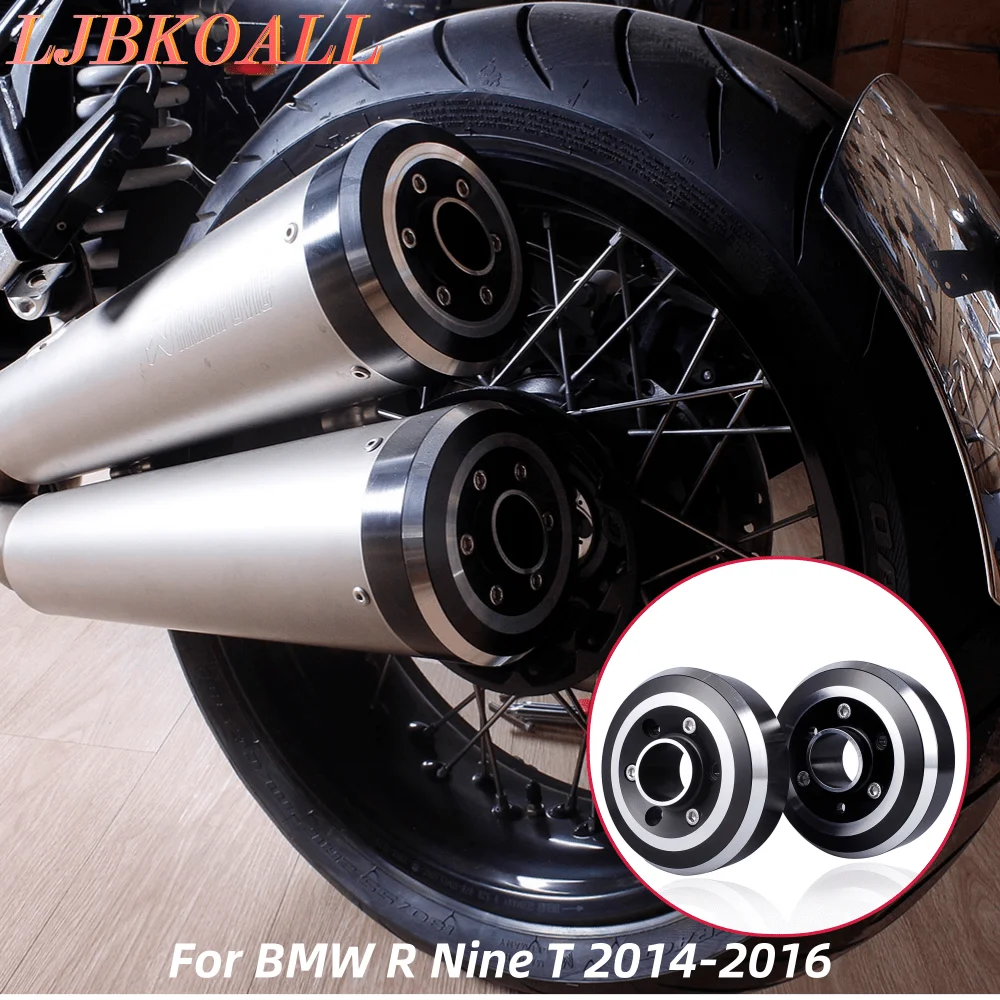 

CNC Motorcycle Exhaust Pipe End Tips Cover Guard Silencer Muffler Protection Tail Cap Decal for BMW R Nine T NINET R9T 2014-2016