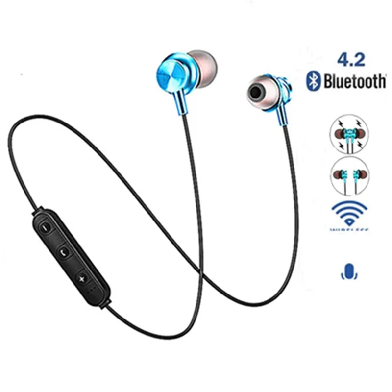 Магнитные наушники Bluetooth Спортивная гарнитура для IPhone Samsung Xiaomi Прямая