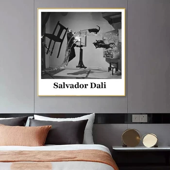 

Nordic Art Black And White Vintage Posters And Prints Portrait Of Salvador Dali Canvas Paintings On the Wall Art Pictures Cuadro