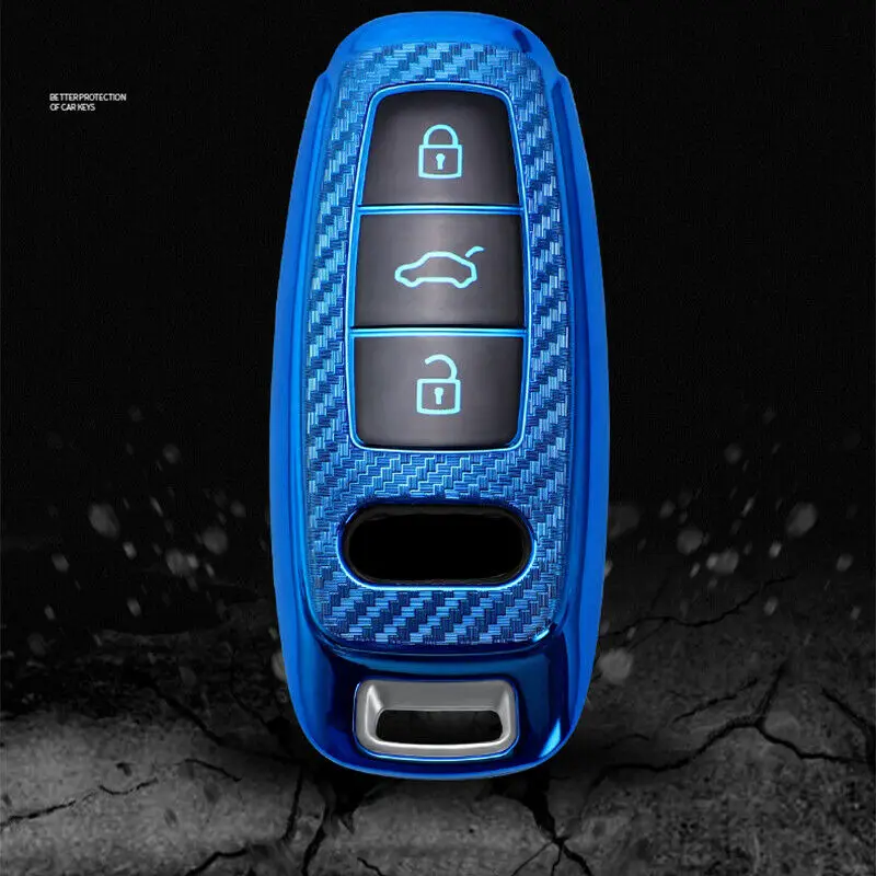 Cover chiave telecomando per Audi A6 A7 A8 Q8 e-tron C8 D5 A8L A6L 2018 2019 - H674c0478e649408eb57f34e64c0e81088